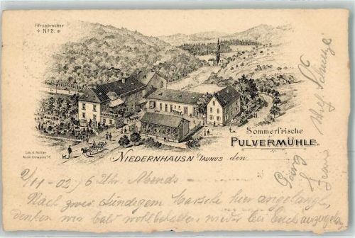 Niedernhausen 1902 Sommerfrische Pulvermühle
