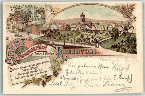 Rauenthal 1897 Gasthaus Nassauer Hof