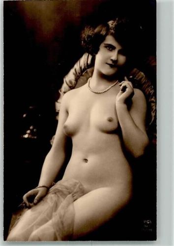 1920 Verlag P.C. Paris 2128 Tüll Perlenkette Nude