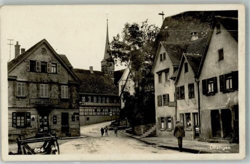 Ditzingen Dorfstraße Ladengeschäft Karl Schäble Emailleschild MAGGI u.a.