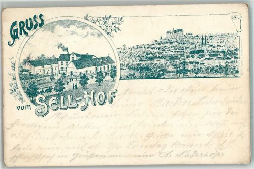 W3550 Marburg Gasthaus Sell-Hof Lithographie Vorläufer 1901 BOAKC