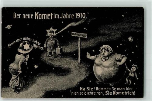 Halleyscher Komet 1910 Milchstraße Planeten vermenschlicht Komet