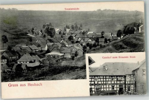 98666 O6113 Heubach b Eisfeld 1918 - Gasthaus zum Braunen Ross