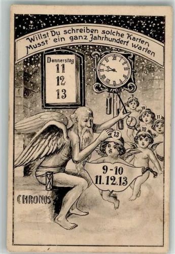 1912 11.12.13 Wanduhr Engel