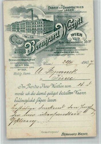Wien 1907 Fabrik B. Wachtl Lithographie