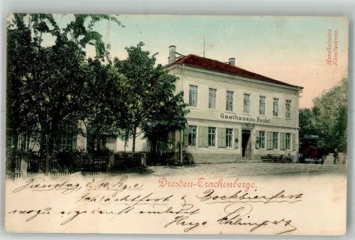 Trachenberge 1901 Gasthaus zum Hecht handkolorierte Künstlerkarte selten