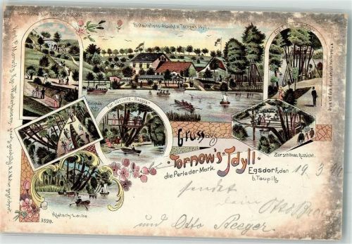 Egsdorf 1899 Lithographie Gasthaus Tornow`s Idyll