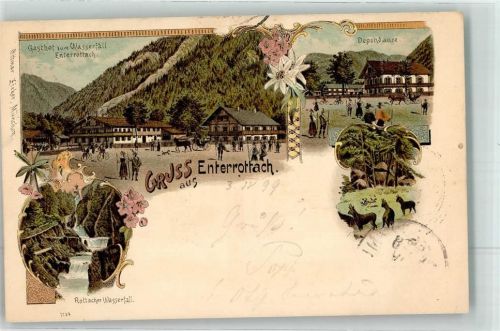 Enterrottach 1899 Rottacher Wasserfall Gasthaus zum Wasserfall Dependance Gämse