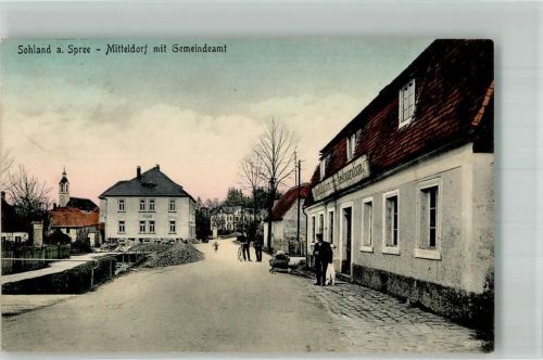 Sohland 1917 Mitteldorf Dorfstrasse Gemeindeamt Gasthaus