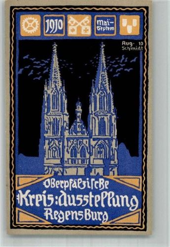 Regensburg 1910 Oberpfälzliche Kreis Ausstellung sign. Aug. Schmidt Lithographie