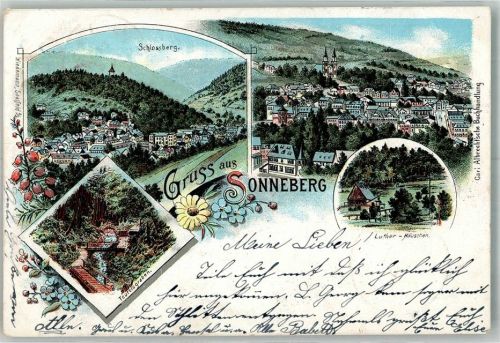 Sonneberg 1898 Teufelsgraben Schlossberg Luther-Häuschen