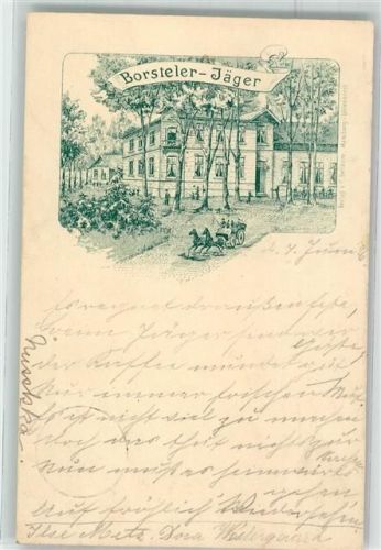 Hamburg 1896 Vorläufer Gasthaus Borsteler-Jäger Radierung