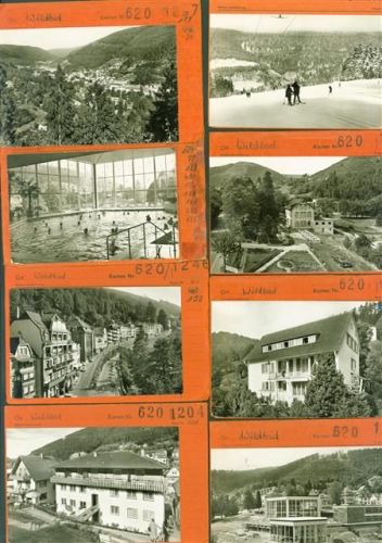 75323 W7547 Bad Wildbad im Schwarzwald Lot mit 31 AK Musterkarten Original aus Metzarchiv Bestellvorgänge und Auflagenzahlen