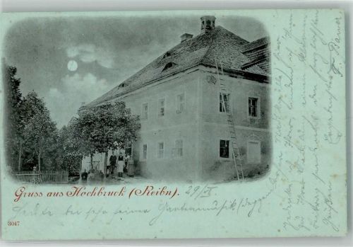 Hochbruck 1898 Bauernhaus Dach-Leiter