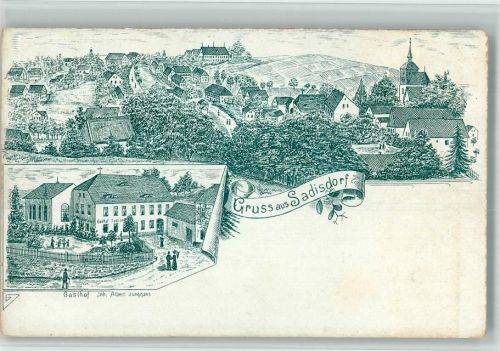 01762 O8231 Sadisdorf b Dippoldiswalde BOAKC Gasthaus Albert Junghans Lithographie