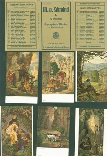 Lot mit 12 AK Gemälde aus der Schackgalerie München Serie 213 Originalumschlag