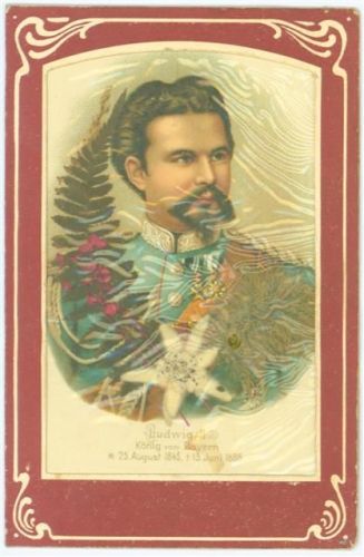 Echtes Edelweiß hinter Folie Gebrauchsspuren Adel Ludwig II BOAKC