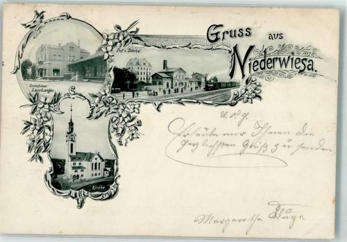 Niederwiesa 1900 Post Bahnhof Geschäftshaus Langer