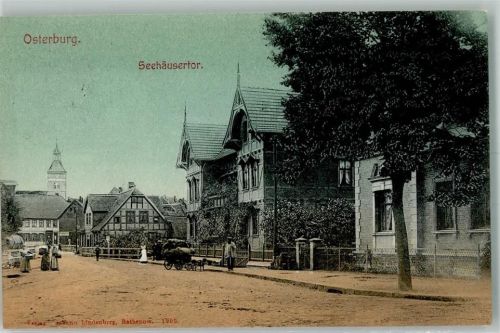 Osterburg 1905 Seehäusertor Hundefuhrwerk