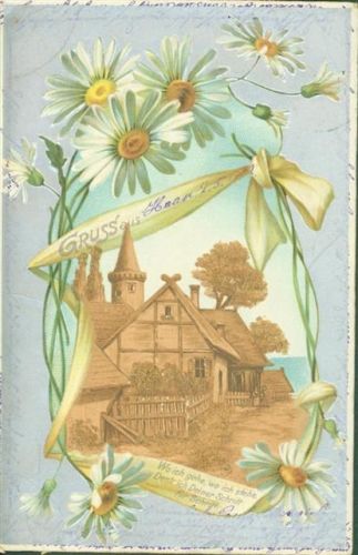 Haan 1902 Korkrelief Ort lt. Stempel Schrift auf Silberfolie verblasst
