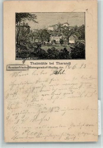 Tharandt 1893 Thalmühle Vorläufer Druck 1880-89