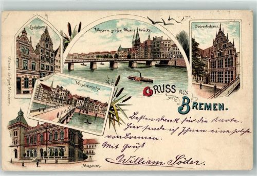 Bremen 1897 Essighaus Museum Weserbrücke Gewerbehaus
