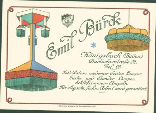 Königsbach-Stein Geschäft Emil Bürck Werbung Durlacherstraße 22