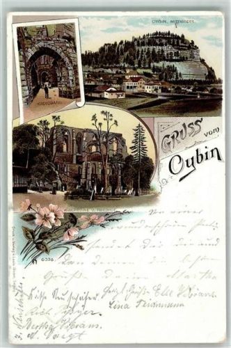 Kurort Oybin 1899 Klosterruine Friedhof Kreuzgang