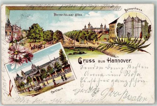 Hannover 1902 Herrenhäuser Allee Palmenhaus Parkhaus