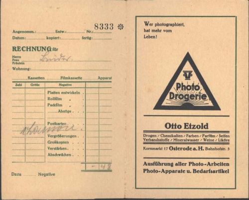 Osterode Fotoumschlag Photo Drogerie Otto Etzold