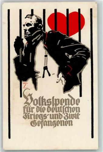 1916 WK I Volksspende für die deutschen Kriegsgefangenen sign. Hohlwein, Ludwig