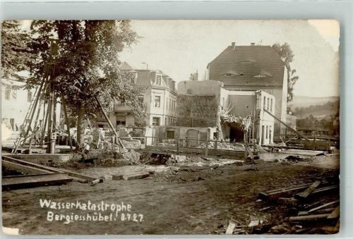 Berggiesshübel Wasserkatastrophe Trümmer Unglück 1927 Privatfoto-AK
