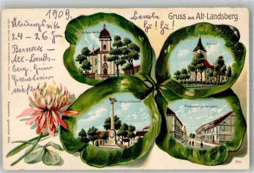 Altlandsberg 1909 Blatt Reform. Kirche Kriegerdenkmal Strausbergerstrasse Kirche