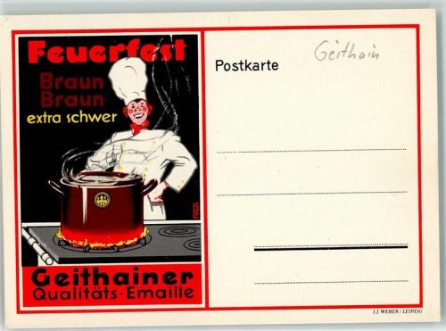 Geithain Geithainer Emaille Töpfe, Koch keine AK