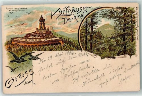 Kyffhäuser 1906 Kaiser Wilhelm Denkmal Rathenburg Rabe