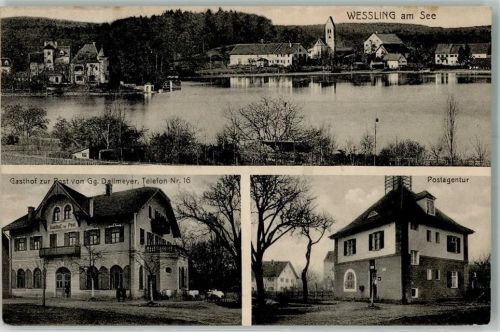 Weßling Postagentur Gasthaus zur Post Inflationsporto 8000 Reichsmark