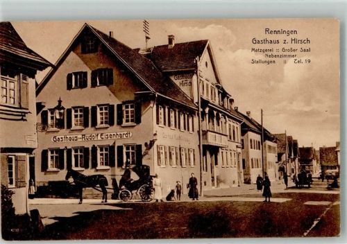 Renningen 1921 Gasthaus zum Hirsch Kutsche