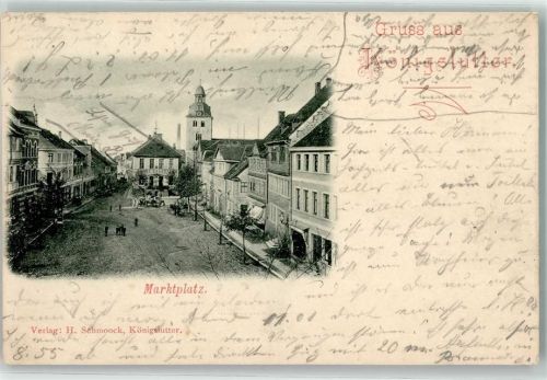 Königslutter 1901 Marktplatz Kirche St. Sebastian Bahnpoststempel