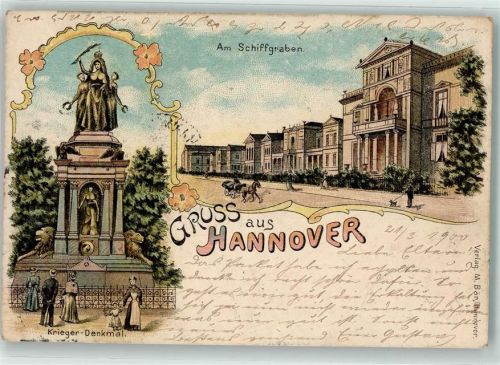 Hannover 1900 Am Schiffgraben Kriegerdenkmal