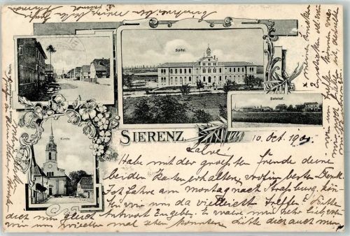 Sierentz Spital Bahnhof Kirche Blumen