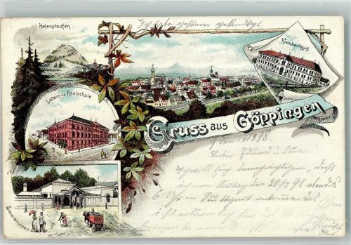 Göppingen 1898 Latein- u. Realschule Sauerbrunnen Krankenhaus