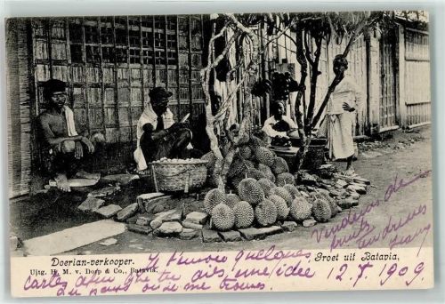 Jakarta Batavia 1909 - Doerianverkauf Durian Früchte