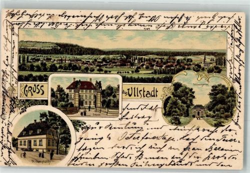 Ullstadt 1901 Lithographie St. Josephstift Schloss Schlossgarten