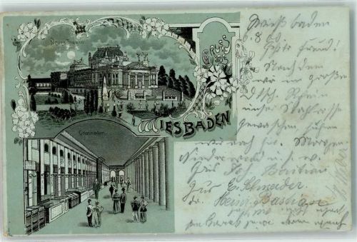 Wiesbaden 1900 Neues Theater Colonnaden
