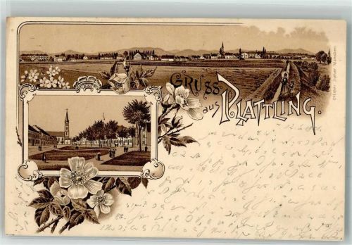 Plattling 1901 Oberer Stadtplatz Feldweg Verlag Ottmar Zieher-München