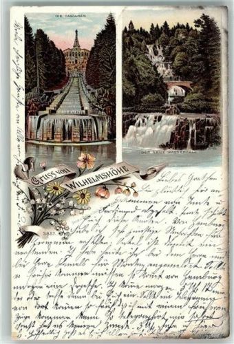 Wilhelmshöhe 1896 die Cascaden der neue Wasserdfall