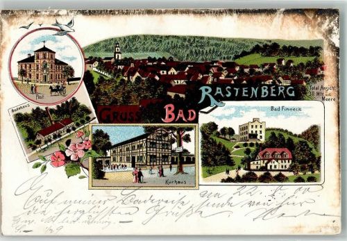 Rastenberg 1900 Post Badehaus Kurhaus Bad Finneck