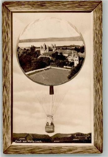 W5471 Maria Laach , Eifel Passepartout Schmuckrahmen Ballon 1911 Prägedruck