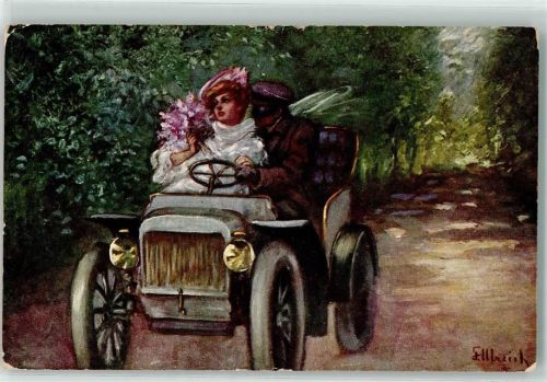 sign. Ulreich BKWI 463-5 AK Auto 1909 Künstlerkarte