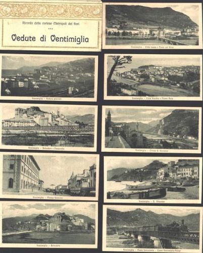 Ventimiglia Vedute di Ventimiglia, Lot mit 12 AK im Originalumschlag, 14 cm x 6,5 cm